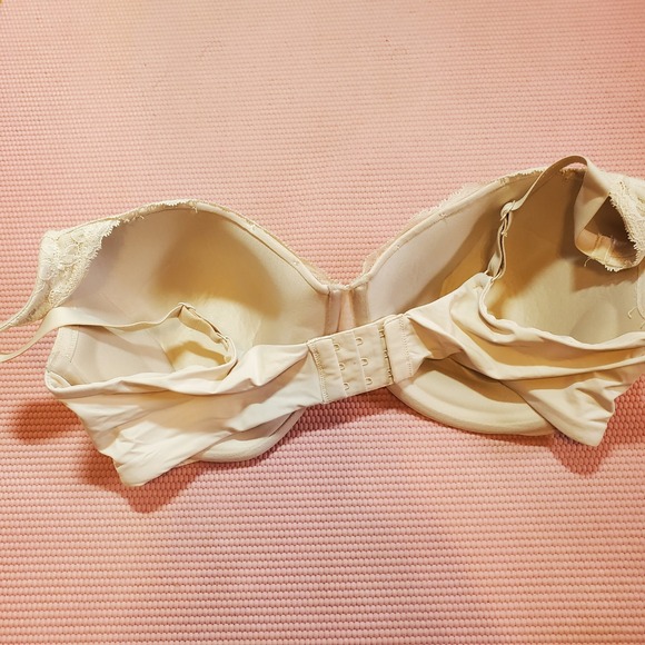 Olga Bra Beige Lace Underwire 38D Lingerie Lined Feminine Romantic - Picture 2 of 3